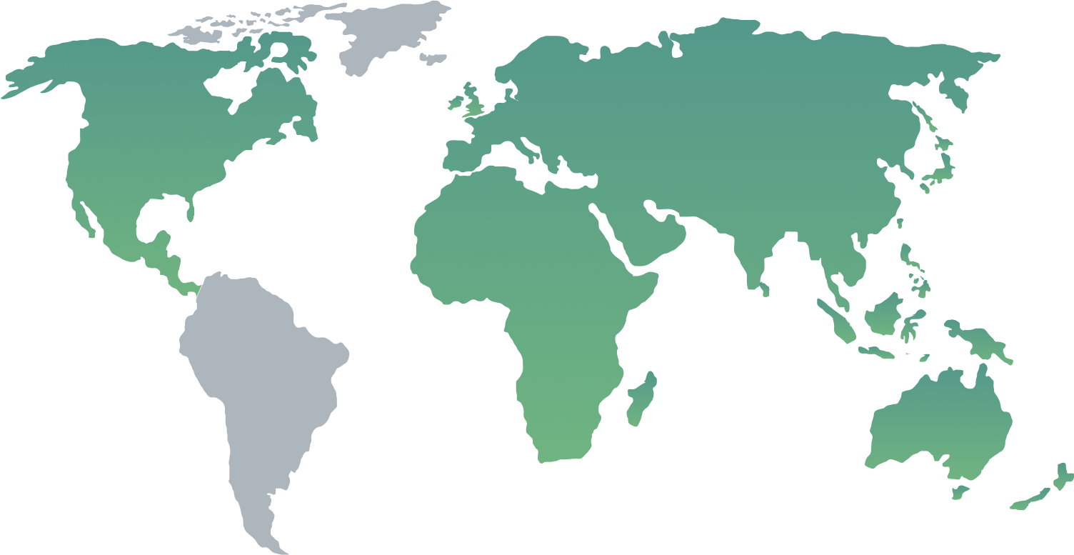 World map showing Grant Leisure project locations across 43 countries and 5 continents