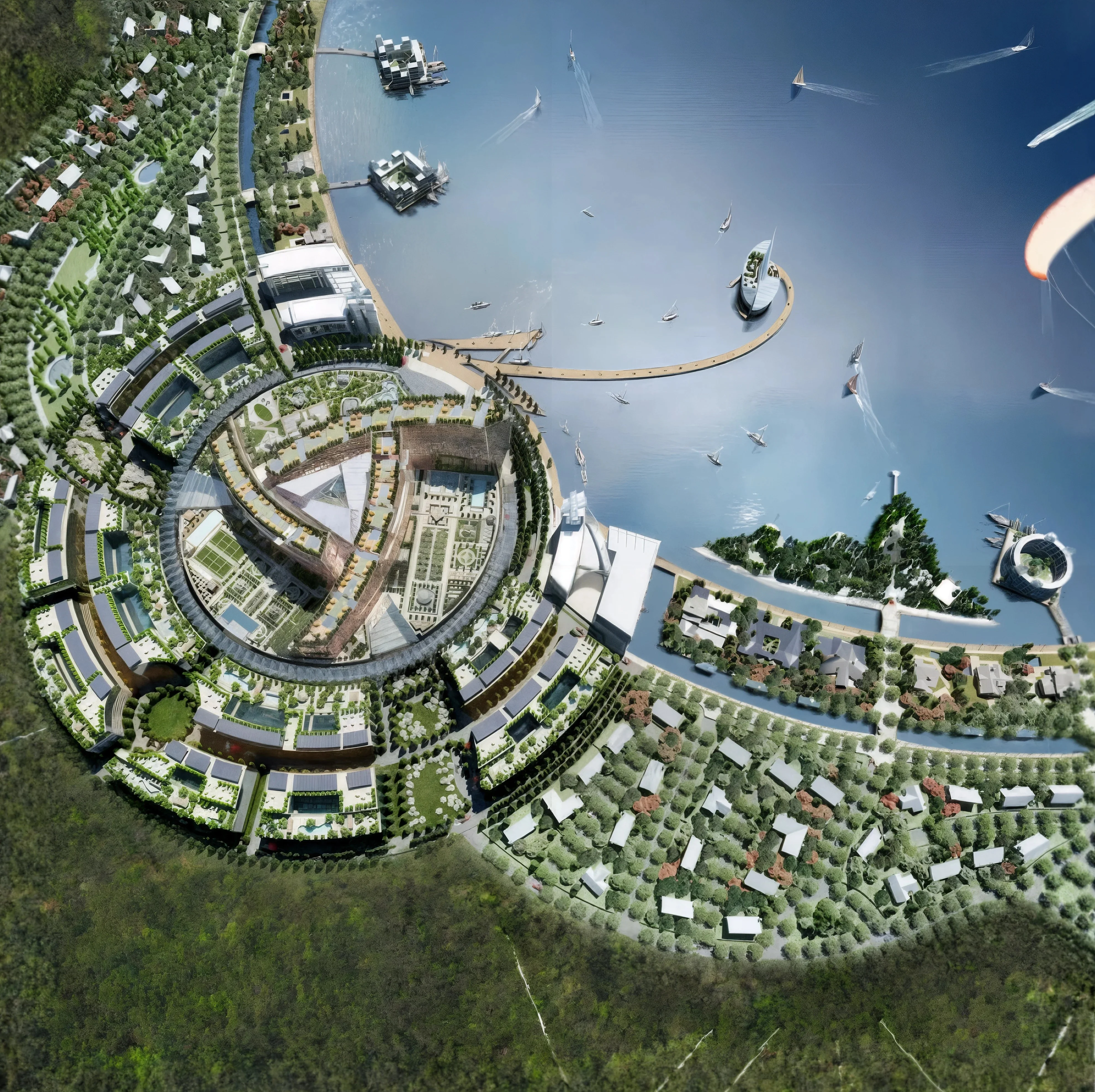 Burabay Lakes Resort Kazakhstan -- aerial view of the mixed-use development on Lake Burabay