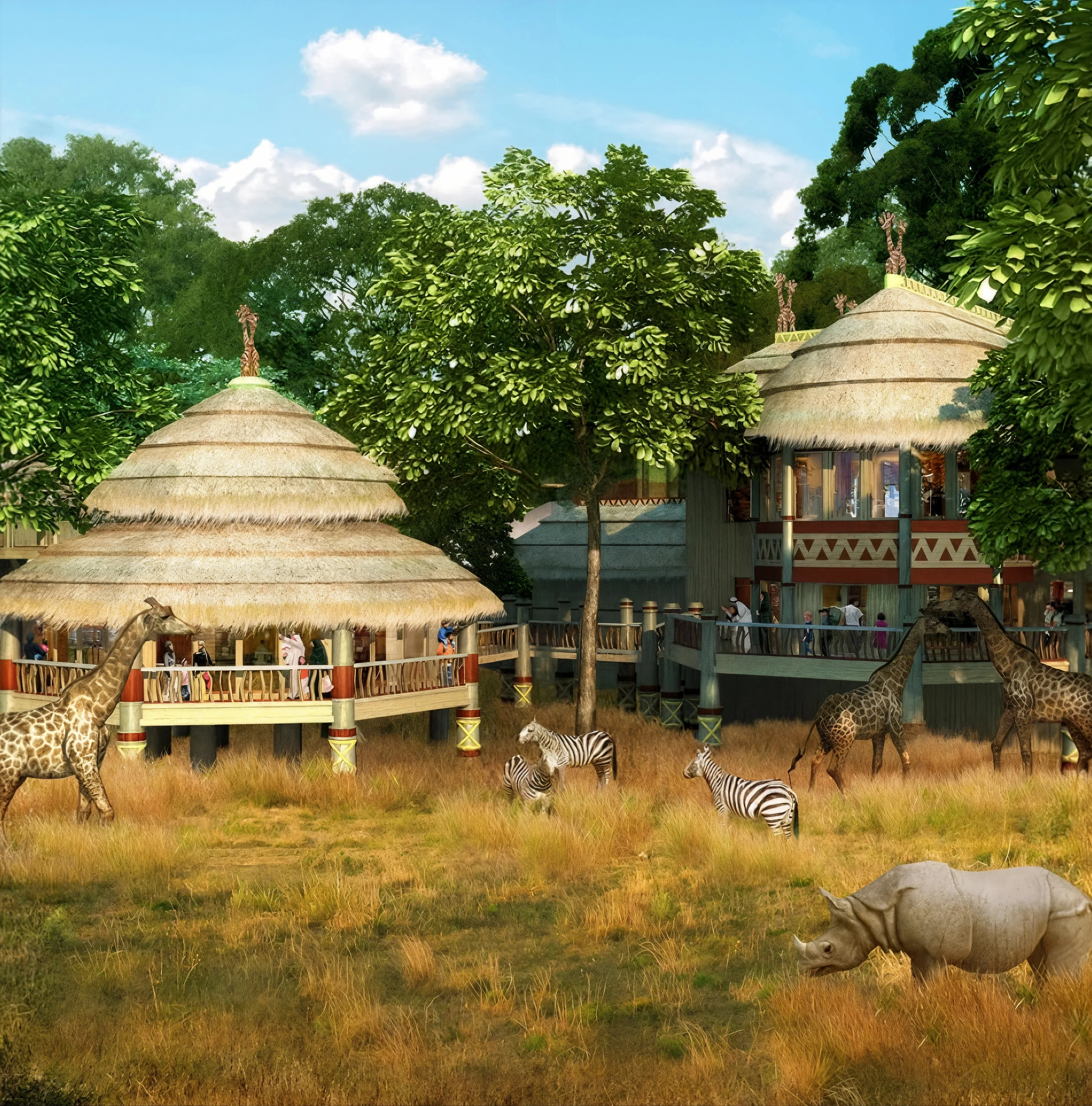 New Doha Zoo -- architectural render of the mega zoo master plan in Qatar